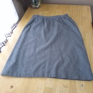 Vintage Leslie Fay Women's Wool Blend Midi Lined Skirt/w Pockets Size 14 Grey